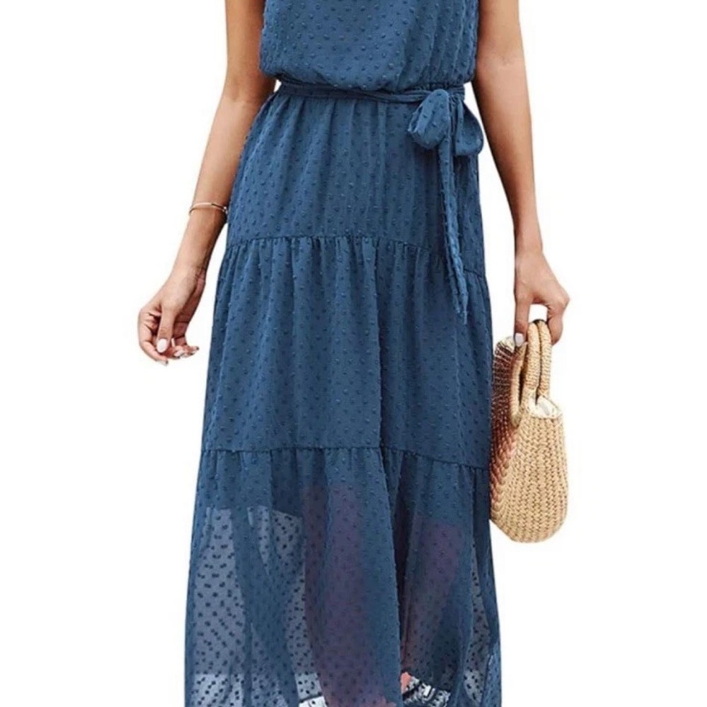 Elegant Blue Maxi Dress
